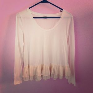 J Crew cream colored peplum top